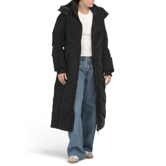 PAJAR Black Chevron Maxi Puffer Coat - Picture 1 of 2